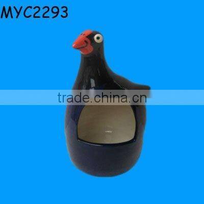 Glazed pottery salt container