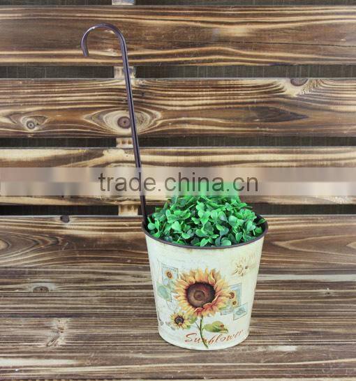 2015 new design paper decal small metal buckets wholesale