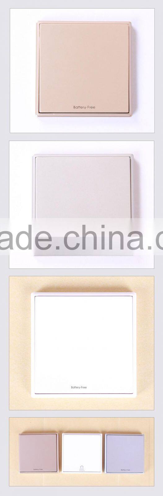 Square Round Battery free self-powered wireless control wall switch