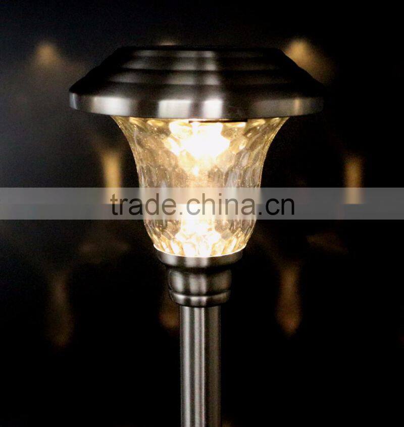 9pk Stainless Steel Solar Path Light Outdoor LED Landscape Lawn Garden Lamp - 158 mm