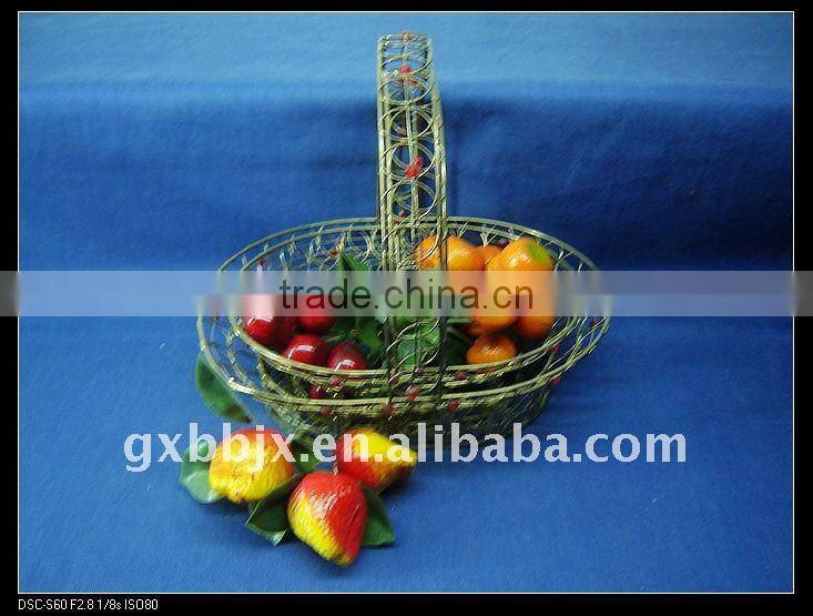 Rust egg shaped wire decorative with red pearl storage decorative baskets for wedding