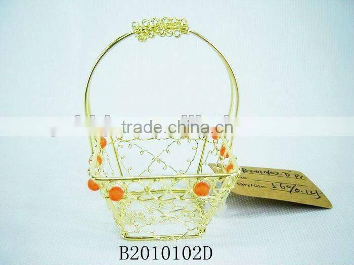 Gold Decorative Metal Wire basket