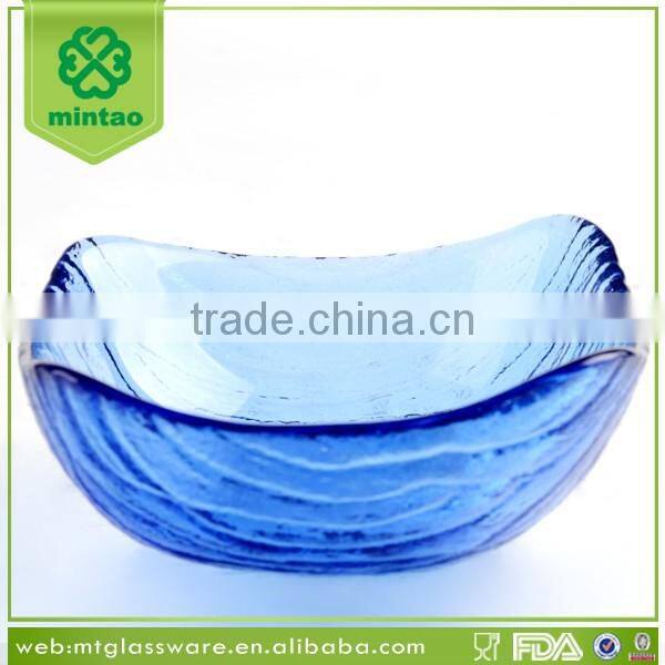 Cheap handmade coloured square glass bowls