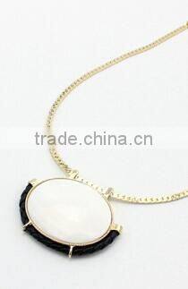 14K gold round druzy necklace gemstone pendant necklace