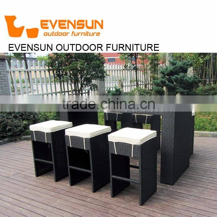 China EVENSUN manufacturer Outdoor furniture rattan wicker Garden bar stools