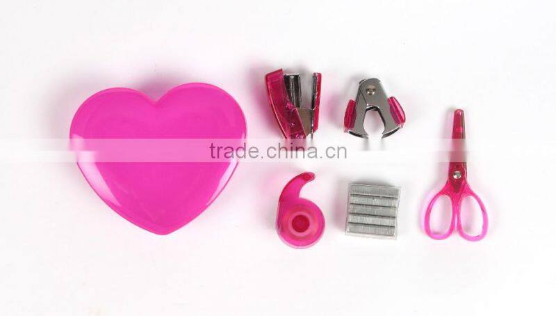 Mini Colorful Heart shaped Office Stationery Set