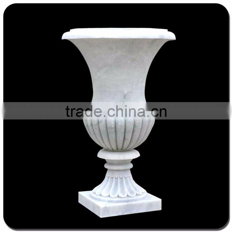 China cheap garden landscaping white marble flower pot
