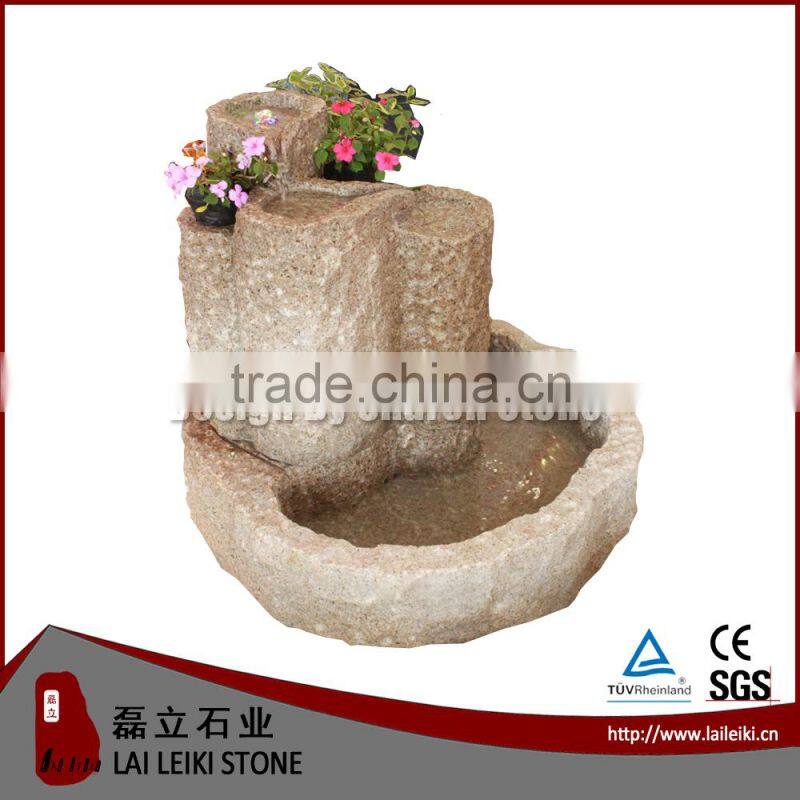 Polished Granite Outdoor Water Fountain Garden Design