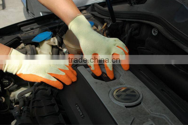 DDSAFETY 2017 Knitted Gloves With Orange Latex Coated Safety Working Gloves