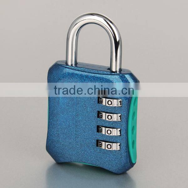 Colored 4 digit zinc alloy travel decoration password padlock