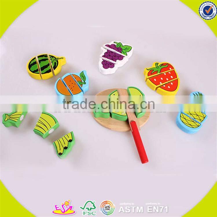 wholesale hot sale wooden cutting fruit toy colorful wooden pretend cutting fruit toy baby wooden cutting fruits toy W10B126