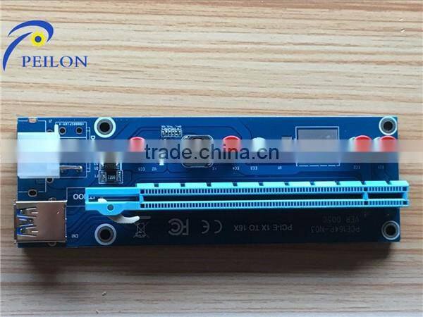 Mining bitcoin 6pin pci-e to pci-e converter card Express USB 3.0 Cable Sata to IDE 6PIN PCI-E Molex Risers with Power Supply