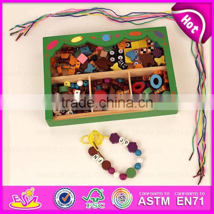 2016 best sale kids wooden threading toy W11E037