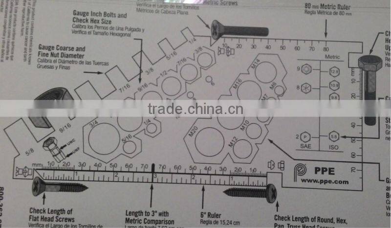 Nut and Bolt Gauge with Patent for Measuring Tool