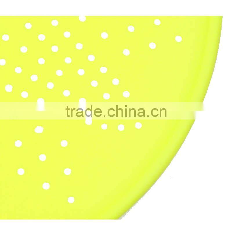High quality silicone rubber flat colored colanders decorative colanders