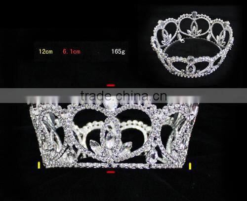 Hot Selling Bridal Jewelry Pageant Rhinestone Big Fashion Crystal Crown