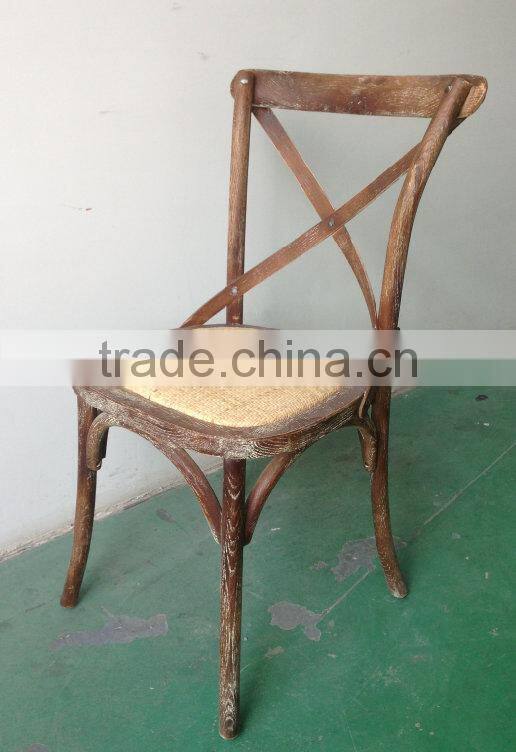 Antique Wood Cross Chair for Restaurant Furniture