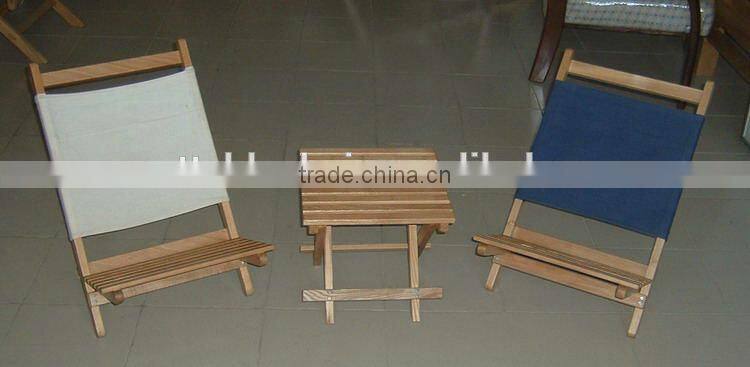 Outdoor furniture wooden beach table and chair