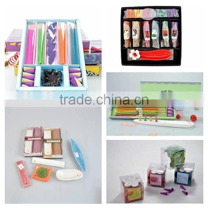 colored fragrant incense set with incnese sticks and incense cones