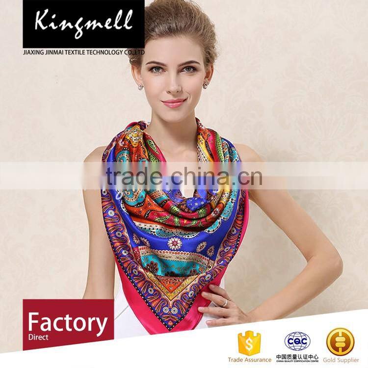Custom High Quality 100% Silk Lady Scarf Summer Scarf