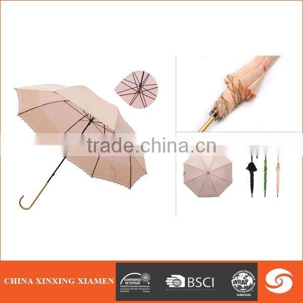 lace umbrella high quality auto open lace straight umbrella