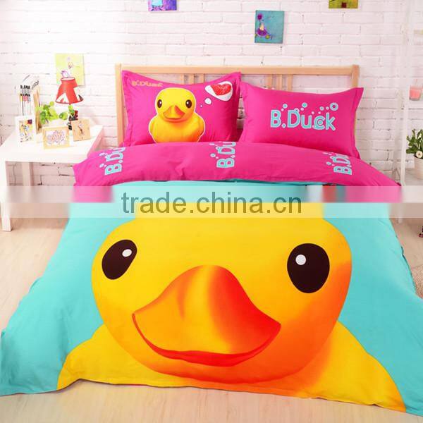 Big yellow duck printed 100% Cotton for baby bedding set