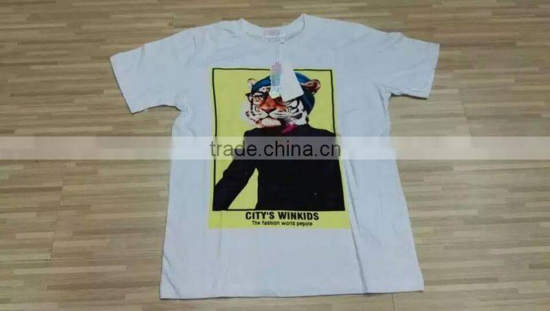 Garments stocklot cheap price comfortable boy's short sleeve t-shirts stock clearance sale