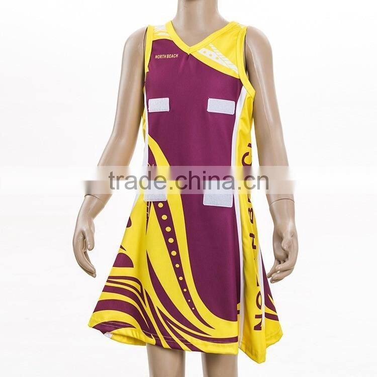 Pro team custom netball jersey custom sublimation basketball jersey netball dresses