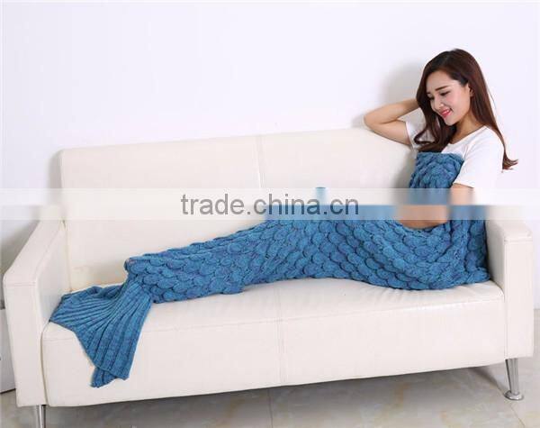 Custom Acrylic Knitting Adult Mermaid Tail Blanket Pattern
