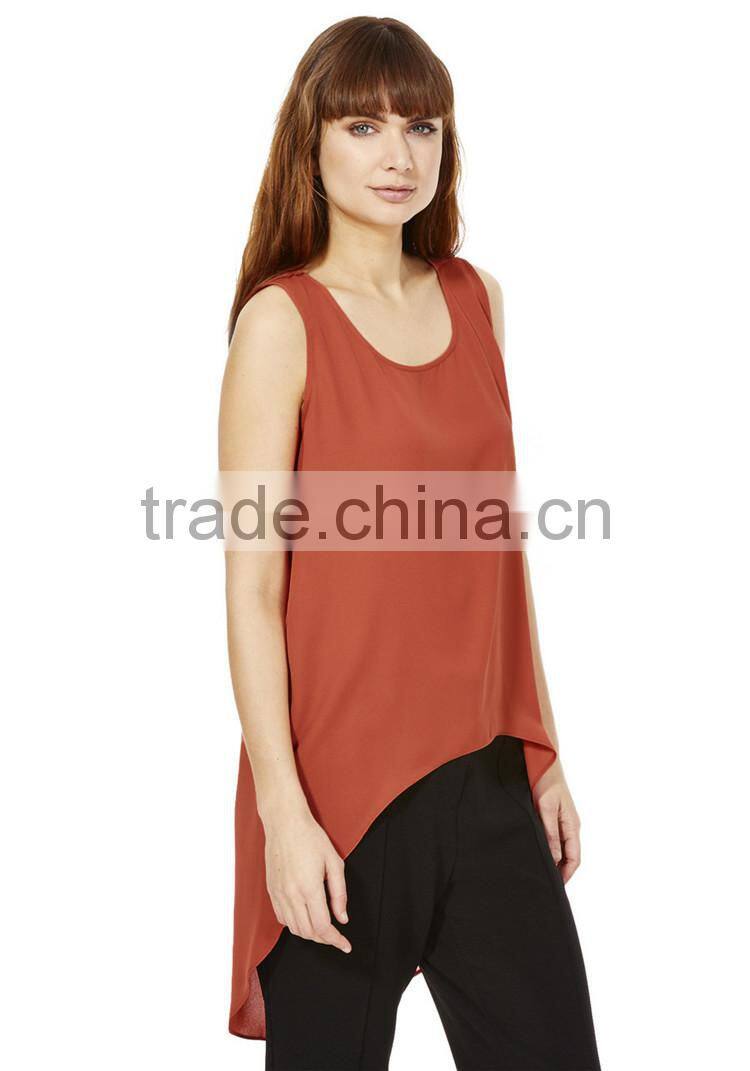 Body building singlesTall Split Back Crepe Vest womens singlet vests