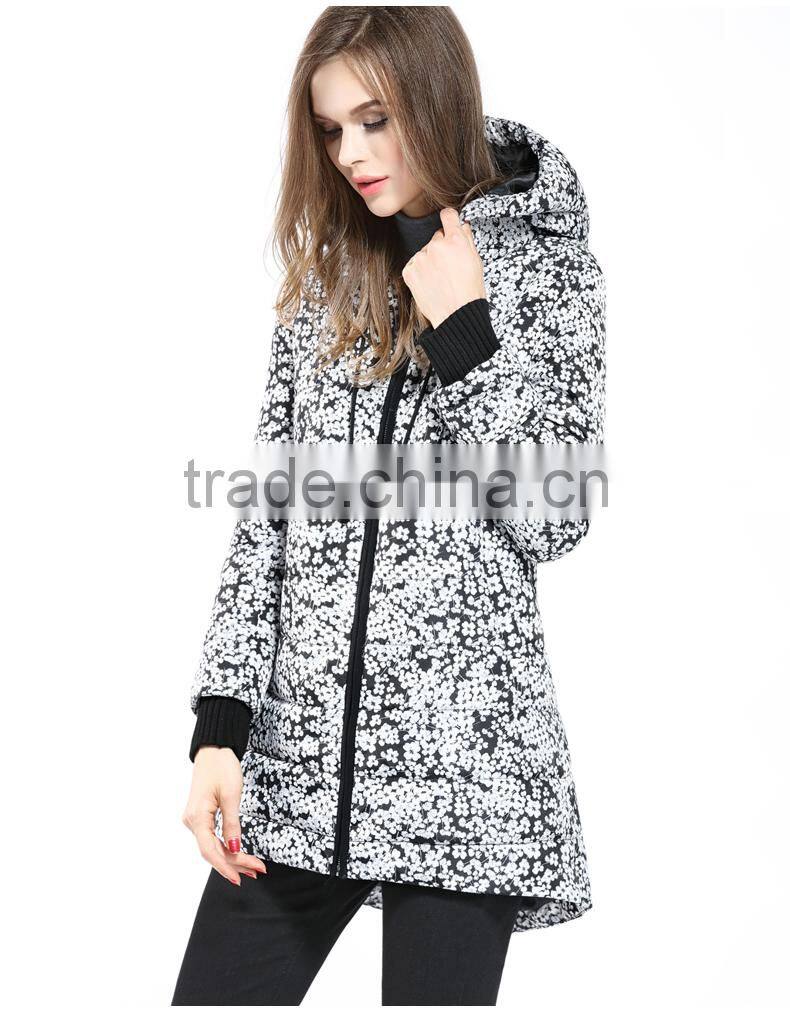 Ladies Printed Hooded Quilting Jacket