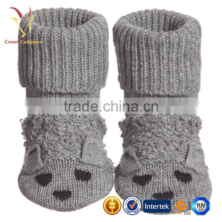 Kids Baby Grey Cotton Cashmere Flopsey Bootees