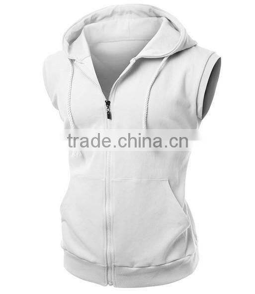OEM new design cotton plain wholesale sleeveless hoodie women vest with pocket