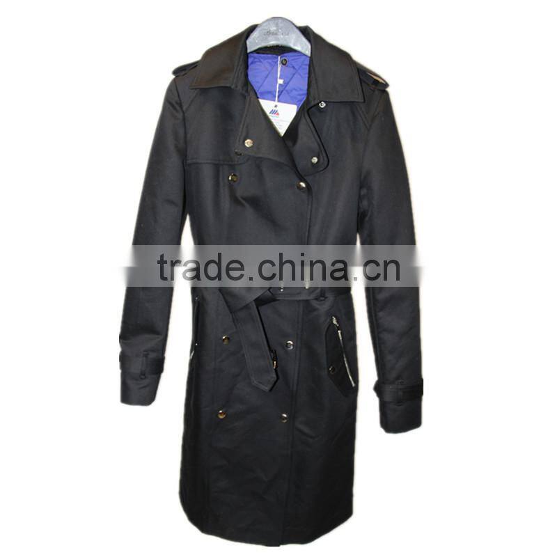 2016 OEM/ODM new design women trench coat windbreaker