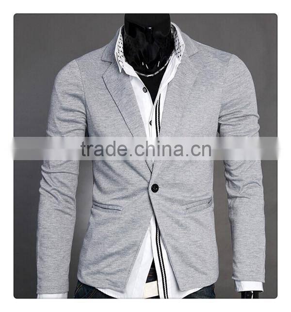 latest hot sale England style fashion one button design slim men jersey casual blazer