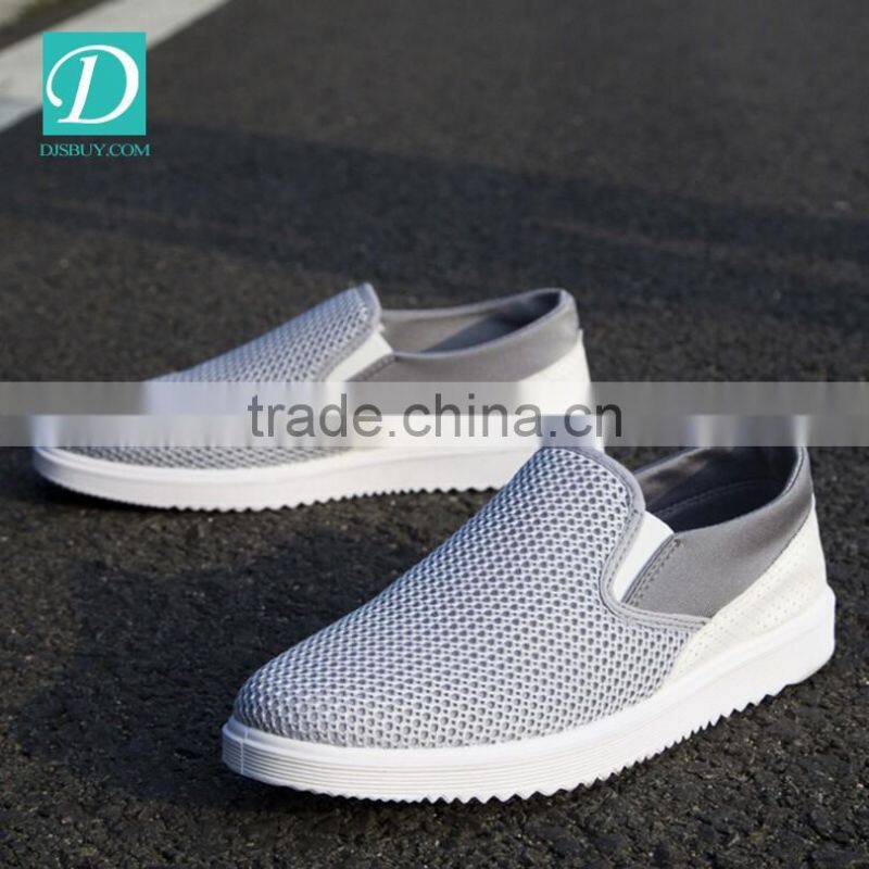 2016 Autumn Casual Flats Shoes Men Round Toe Slip On Mesh Upper Shoes