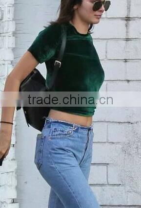 Runwaylover EY2389B Ladies Sexy 2017 Short Sleeve Crop Tops