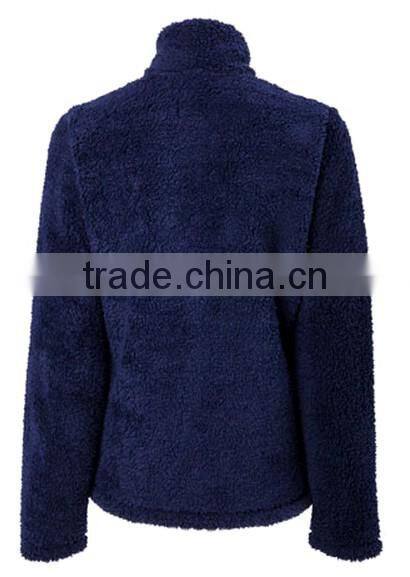 Women's Navy Fleece Jacket Full Zip PQ219