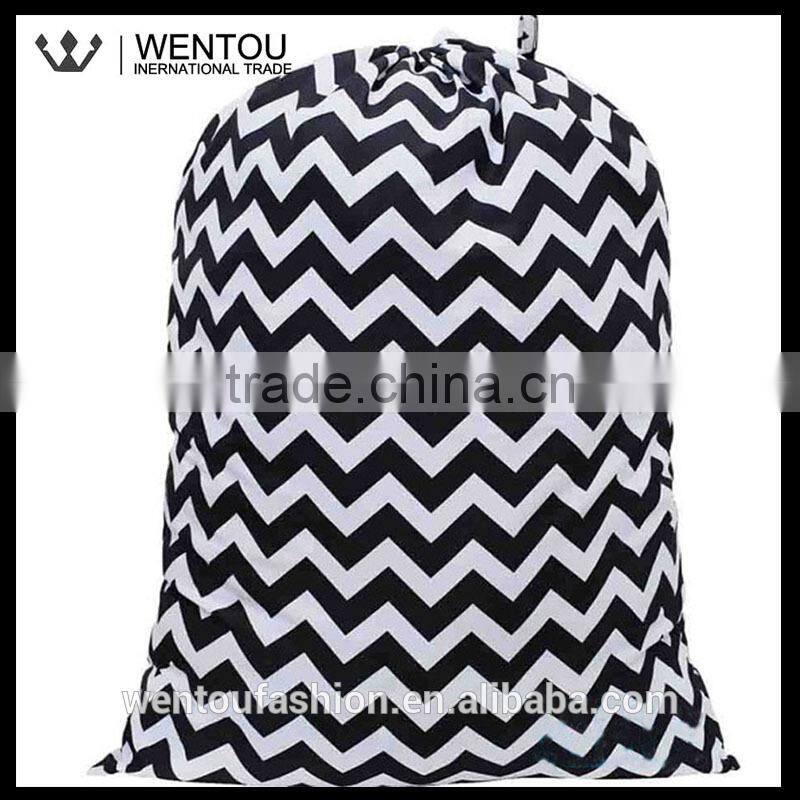 China Alibaba Chevron Polka Dot Cotton Laundry Bag For College