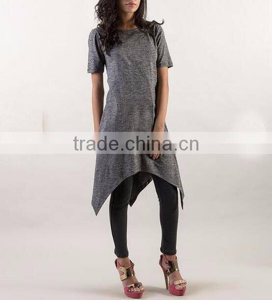 Custom super longline t shirt with asymmetric hem