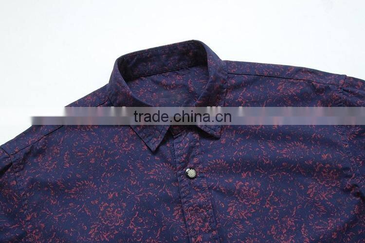 New design men casual shirts floral men european dress shirts