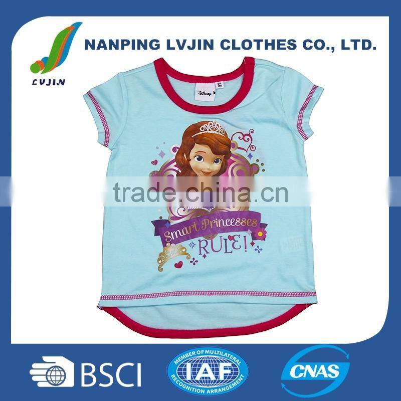 Summer Tees Cartoon Clothing Baby Girls Princess T-shirt Kids Cotton t-shirts Children's Printed t shirts