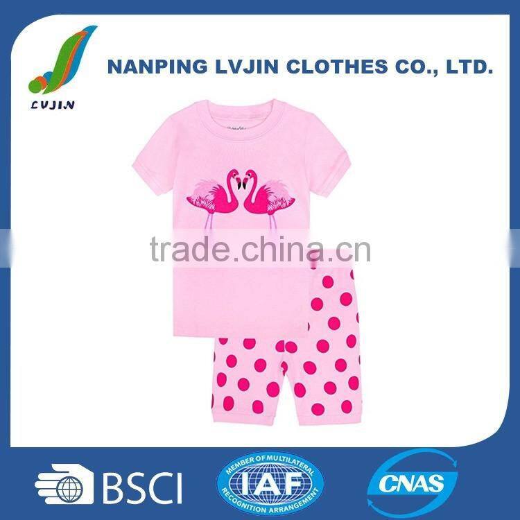 Little Girls Pajamas Flamingo Cotton Toddler Short Clothes Kids Pyjamas