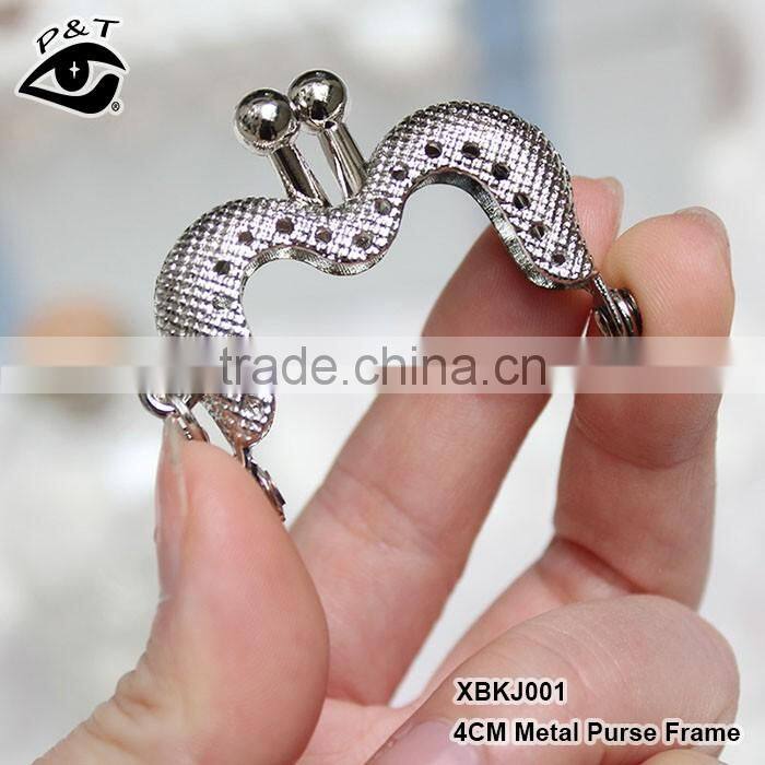 4CM Silver color metal purse frame sew on handles for handbags accessories