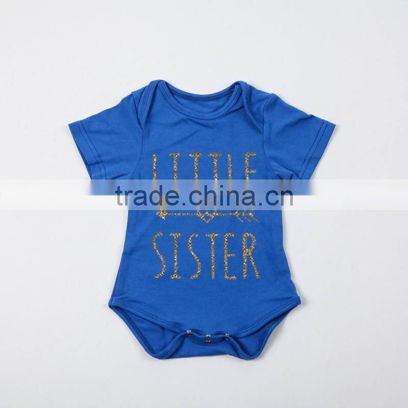 Summer 13 Colors Solid Color Gold Stamp Letters Designs Toddler Rompers For 0-24 Months In Stock