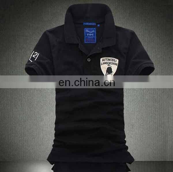 custom white emboridery cotton polo shirt