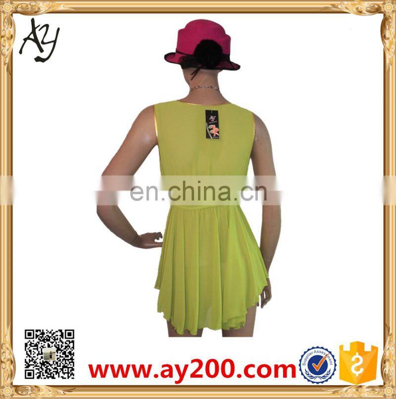 New Design Durable Lady Woven Models Blouses shirt In Chiffon