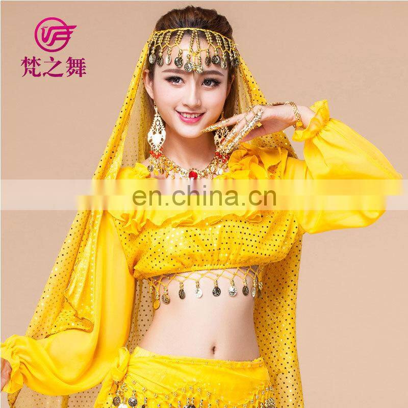 Indian dance tops Belly dance tops Tribal dance top Long sleeves belly dance tops S-3068#