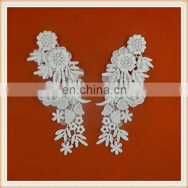 Hot sale wholesale artificial flower lace design neck patches white neck collar for garment