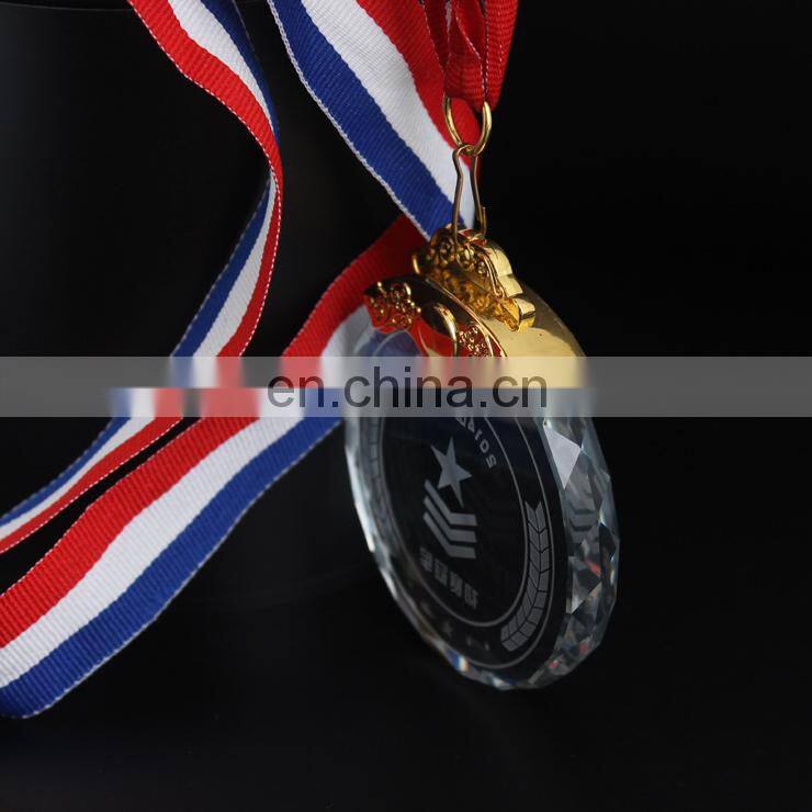 Custom sports league crystal medal
